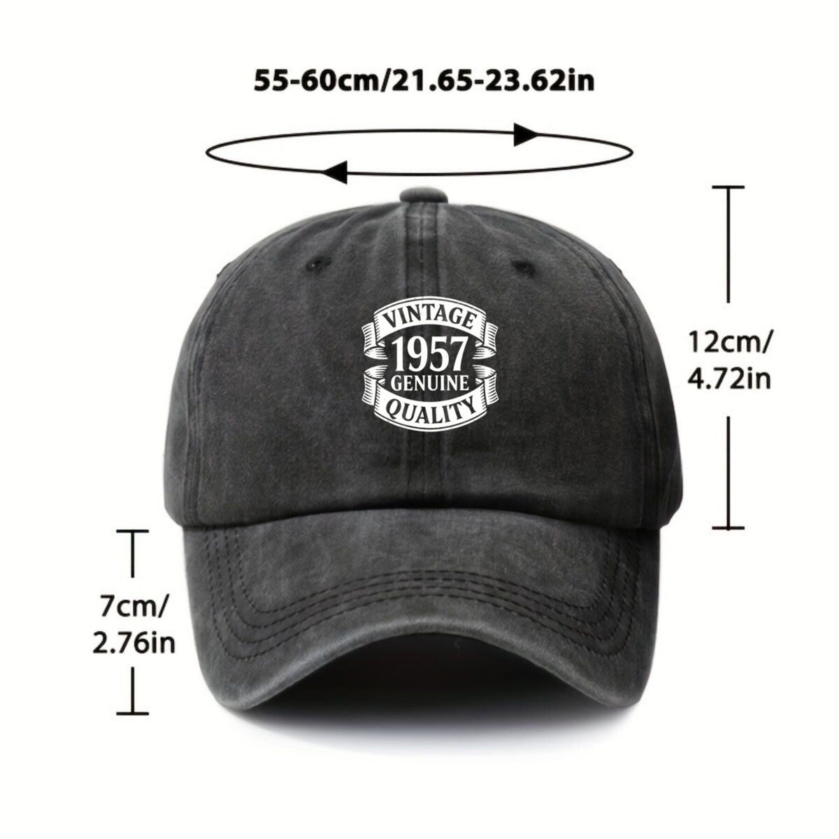 1957 Vintage Retro Timeless Statement Print Classic Vintage Baseball Cap for Outdoor Activities, Unisex Casual Sports Sun Hat