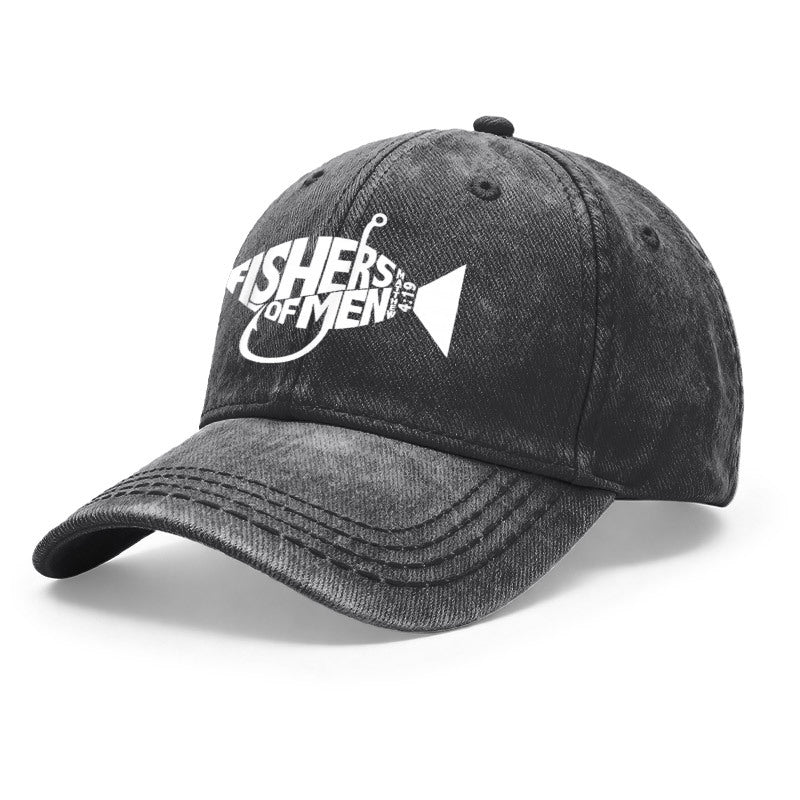 1pc Retro Style Unisex Baseball Caps, Fishers of Men, Christian Faith Design, Adjustable, Ideal for Outdoor Activities And Casual Use, Gifts for Both Men And Women, Friends. Featuring Fishing Hook, Matthew 4:19 Verse