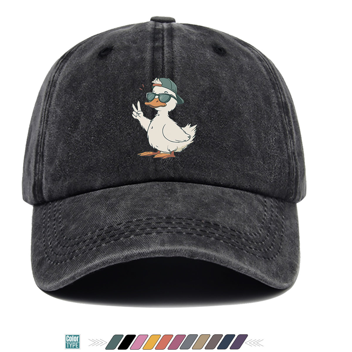 1pc Duck Print Baseball Cap with Fashion Glasses Suitable for Men & Women, Adjustable Unisex Hat with Duck, Hip-Hop Streetwear Cap for Outdoor, Daily Commuting, Matching Couple Gift, Trendy Birthday Present for And