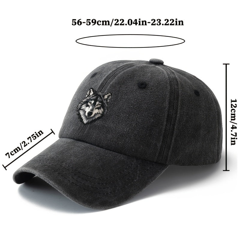 A Stylish And Adaptable Printed Husky Baseball Cap for All Genders, Showcasing a Timeless Vintage Wash And a Lightweight Curved Brim Design Perfect for Outdoor Activities. Great for Vacations, Travel, Camping