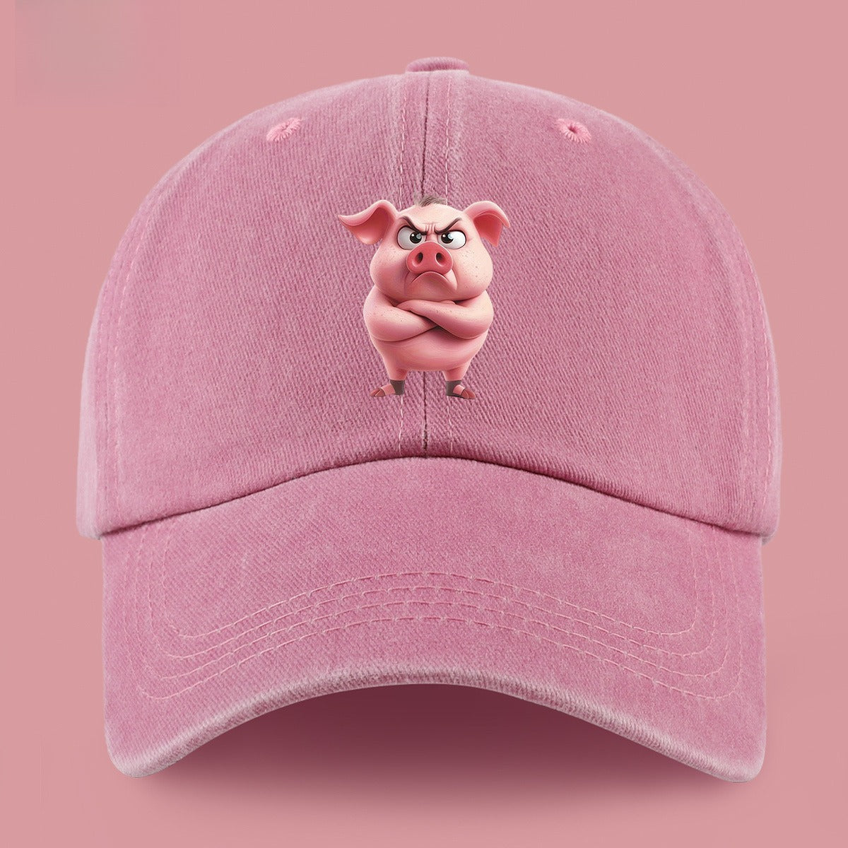1pc 1pcs Pink Pig Print Baseball Cap for &, Adjustable Lightweight Breathable Unisex Hat Suitable for Outdoor, Beach, Casual Wear, Valentine's Gift for,, - Pig-Themed with Pig