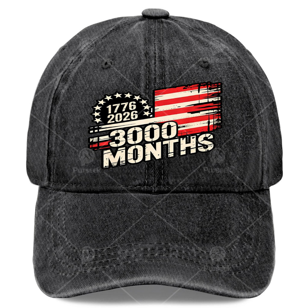 United States 3000 Months 1776 July 4, 2026 American Flag 250Th Anniversary Unisex Vintage Baseball