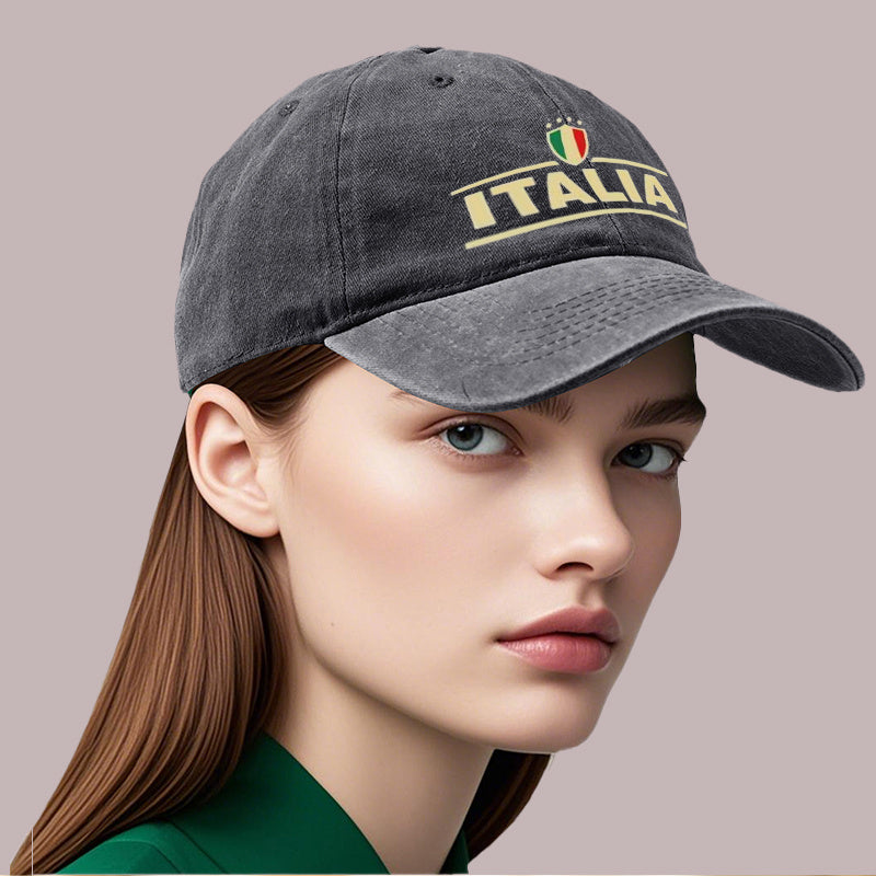 1pc Italian Flag Baseball Cap with Italia Print & Italian National Colors - Adjustable Unisex Hat Suitable for Outdoor, Travel, Sports Events, Italian Culture Gifts for Adults, Italy-Themed Apparel for Men and Women