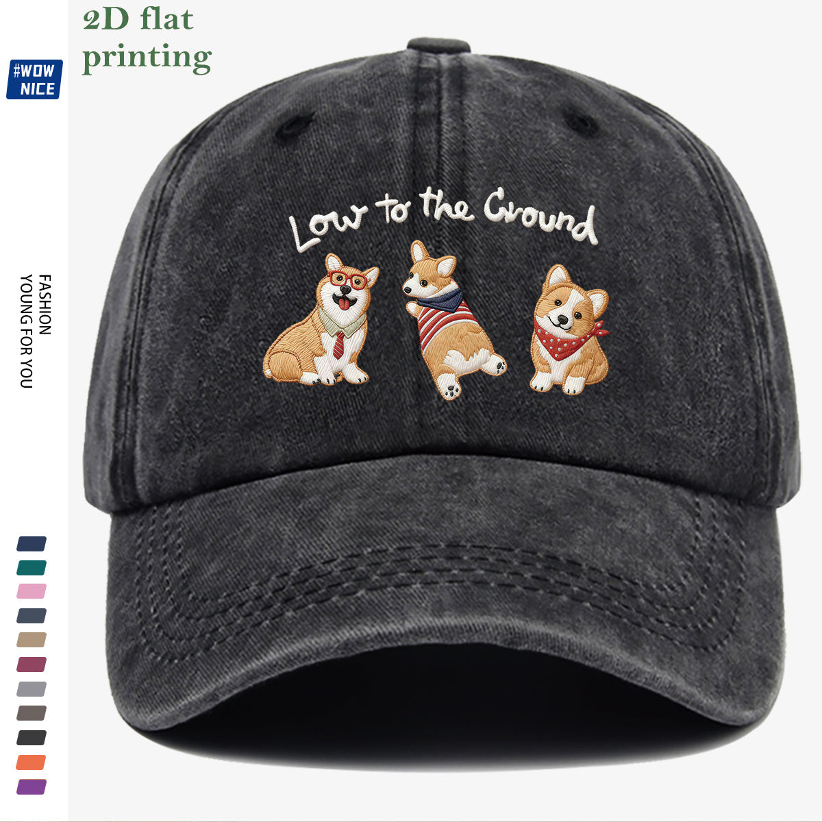 1pc Corgi Printed Baseball Cap, Animal Series Cute Pet Pattern, Fashion Slimming Headwear, Casual Outing Versatile Accessory, Unisex Adjustable Hat, Suitable for Shopping, Travel, Parties, Dates, Commuting, Vacation, Outdoor Activities