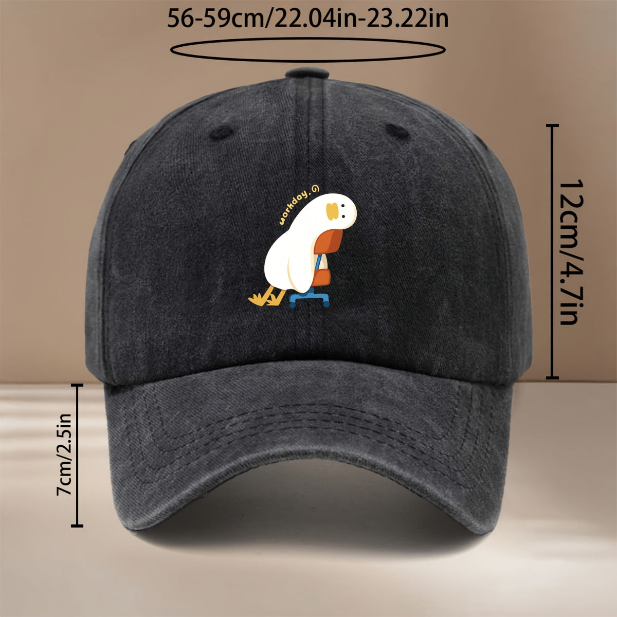 This Is a Baseball Cap Featuring a Design of a Lazy Duck for Work, Lightweight And Adjustable in Size, Suitable for Both Men And Women. It'S a Trendy And Casual Duckbill Hat Perfect for Outdoor Sports, Gatherings, And Camping