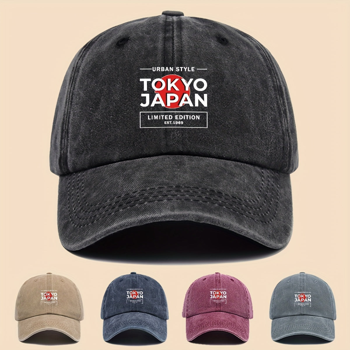 1pc Tokyo Japan City Style Printed Baseball Cap Unisex Printed Design Solid Color Easy Retro Curved Brim Dad Hat Adjustable Size Four Seasons Sun Hat Suitable for Cycling, Fishing, Hunting Teen Couple Skateboard Hat Ideal Gift for Birthday Festival
