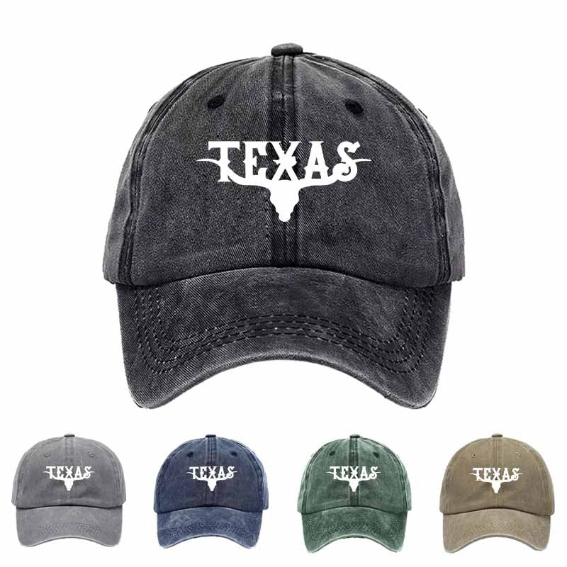 Western-Style Baseball Cap with Bull Head & Texas Lettering - Lightweight Breathable Hat for Men & Women, Green/ - Casual Outdoor, Camping, Travel - Hand Washable Cowboy Hat, Outdoor Headwear, Stylish Headwear, Durable Headwear, Outdoor Enthusiasts