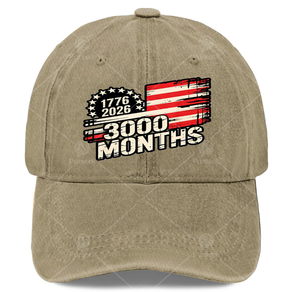 United States 3000 Months 1776 July 4, 2026 American Flag 250Th Anniversary Unisex Vintage Baseball