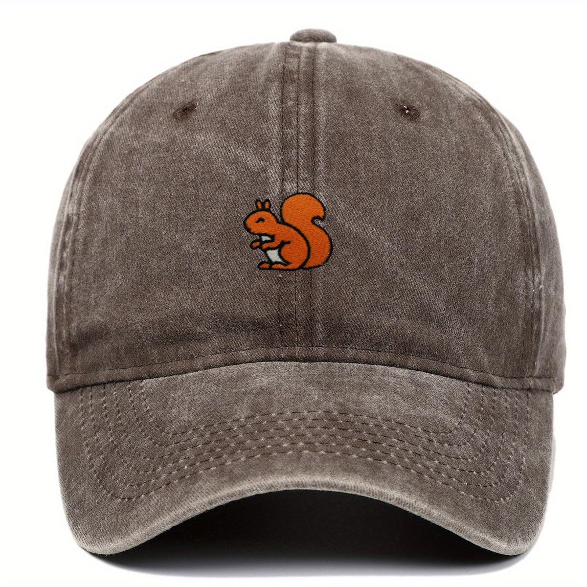 1 Adorable Squirrel Lightweight Baseball Hat - Stylish Trendy Urban Cap Retro Design Adjustable Baseball Hat Available in Various Colors Unisex Outdoor Sports Hat