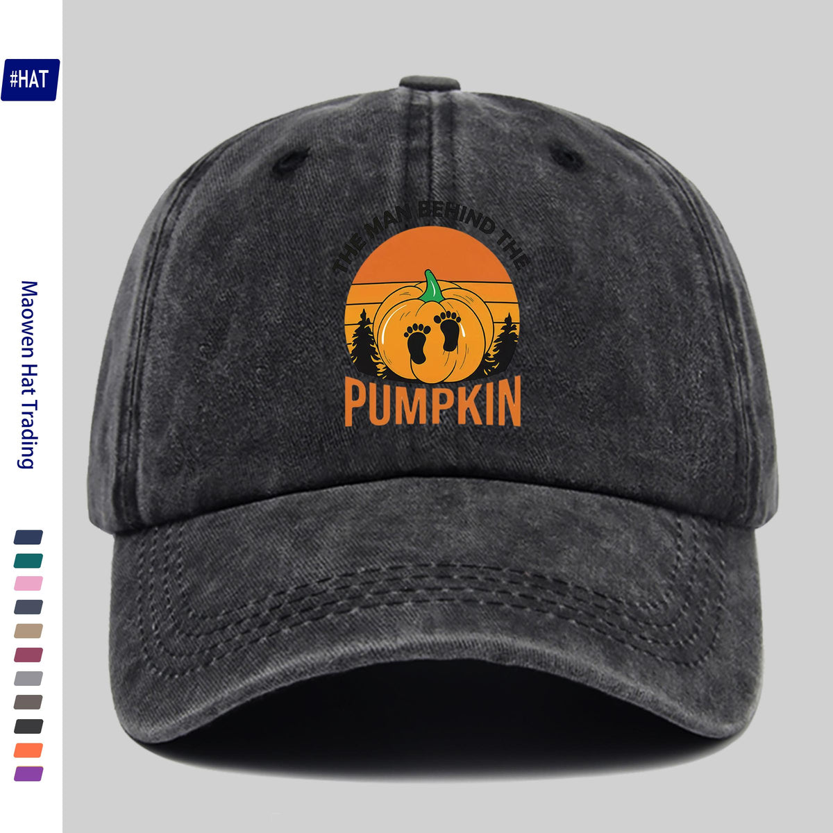 1 Halloween Pumpkin Footprint Pattern Heat-Pressed Washable Cap, New Vintage-Style Baseball Cap for Autumn And Winter, Unisex Adjustable Lightweight Outdoor Cap, Suitable for All Seasons, Travel And Casual Wear, Ideal for Sports Enthusiasts, Durable