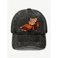 Cute Red Panda Hug Embroidered Hat for Men Women Vintage Casual Streetwear Cap Anniversary Gift