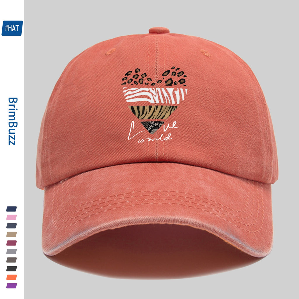 1 Elegant Leopard Print Heart Pattern Baseball Cap, Fashionable, Casual And Stylish Printed Golf Cap, Perfect for Spring And Summer Holidays, Decorative Hat, Comfortable And Lightweight Headwear, Adjustable Buckle, Dad Hat