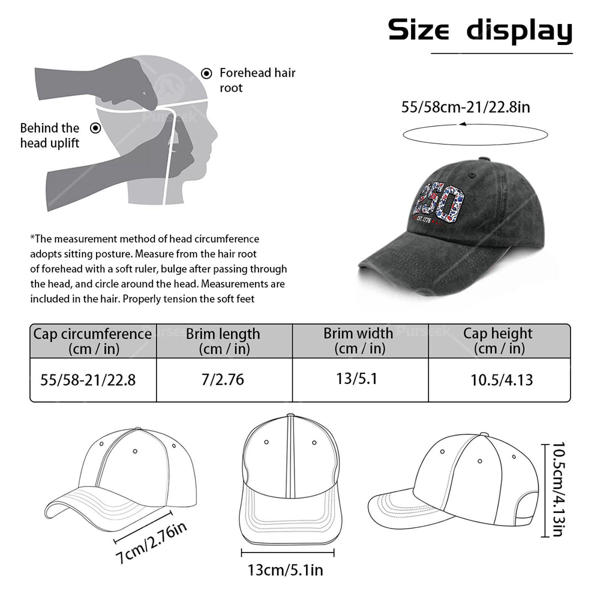 Floral Flag 250 Years 1776-2026 250th Birthday 4th of July Baseball Hat Unisex
