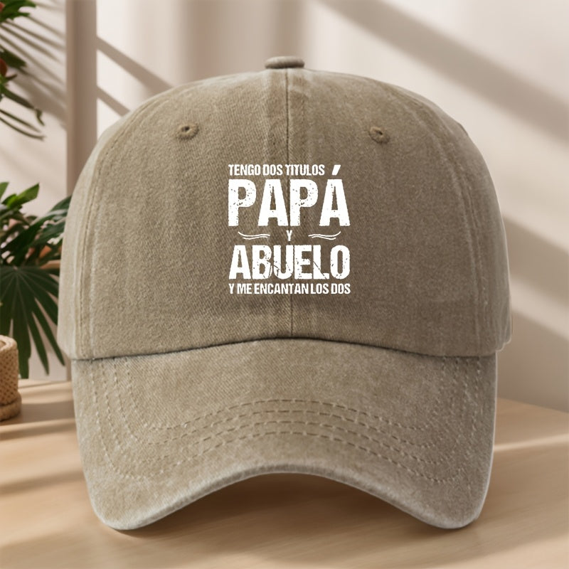 Unisex Baseball Cap with Adjustable Duckbill - Breathable All-Season Outdoor Hat, 21.65-24.41inch Headband, //Navy, Lightweight & Comfortable for Men & Women, Casual Sports Travel Hat, Spanish Text Design