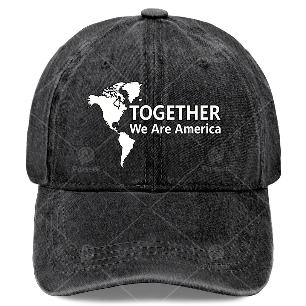 Together We Are America Baseball Hat Unisex Classic Washed Distressed Cap