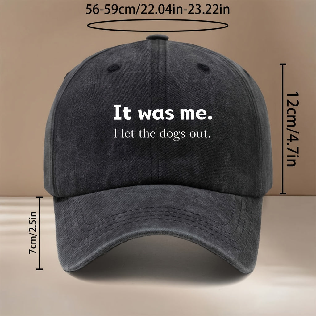 This Is a "IT Was Me." Printed Baseball Cap with a Relaxed, Adjustable Fit. It's a Unisex Hip-hop Hat, a Comfortable and Simple Snapback Cap Suitable for Outdoor Sports, Dinners, and Camping. It's a Lightweight,  Curved-brim Hat That Pairs Well