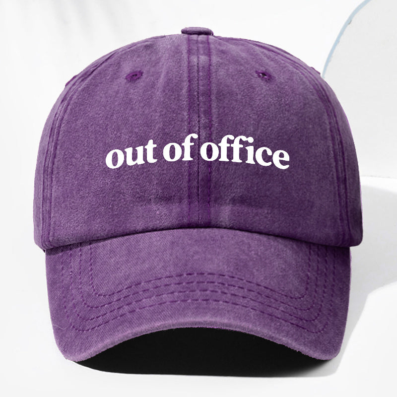 Unisex "Out of Office" Letter Print Washed Vintage Baseball Cap, Fashionable Sun Outdoor Hat for Men and Women, Adjustable Trucker Hat Suitable for All Seasons and Daily Wear