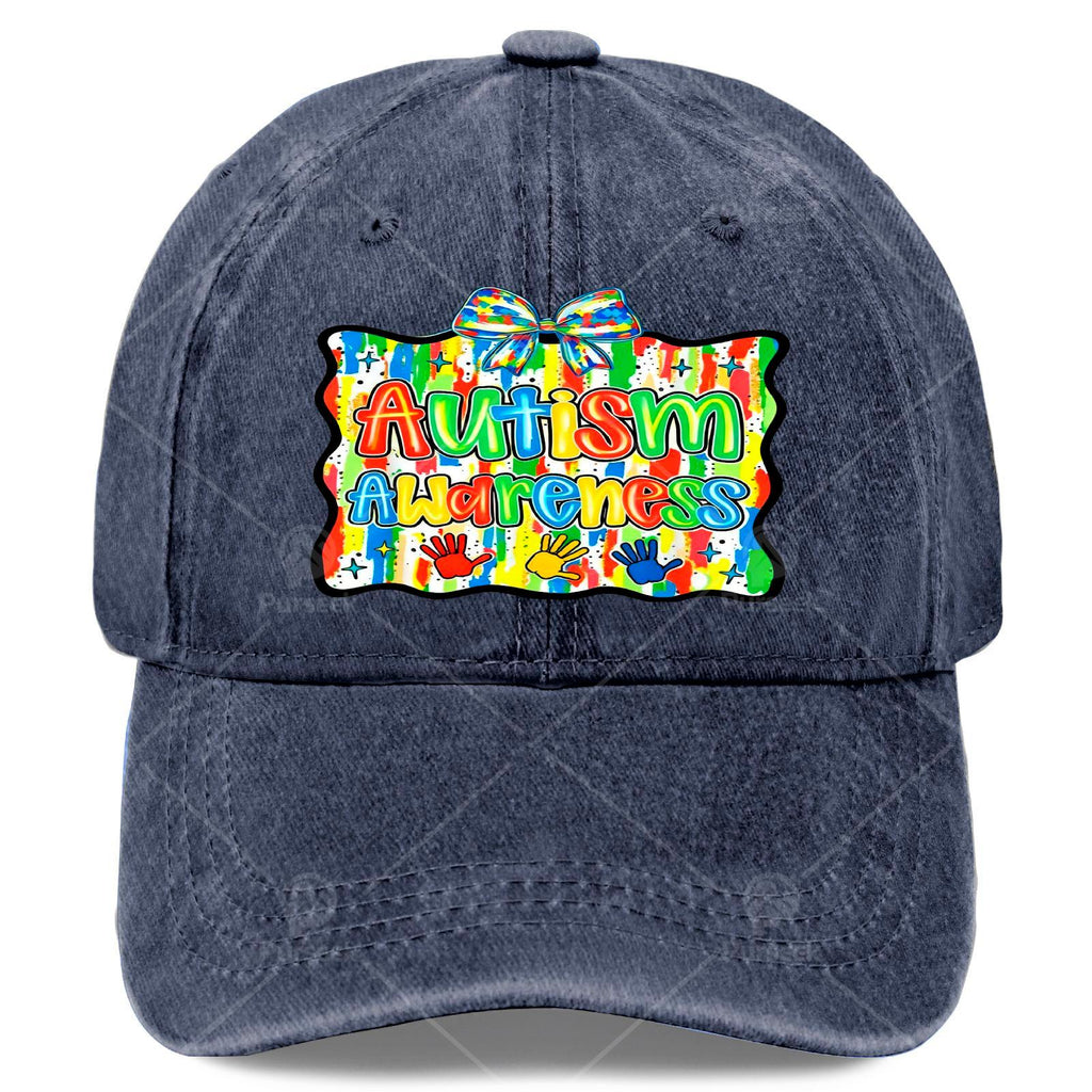 Fashionable Baseball Cap, Unisex, Featuring a Bright Patchwork Design to Promote Autism Awareness