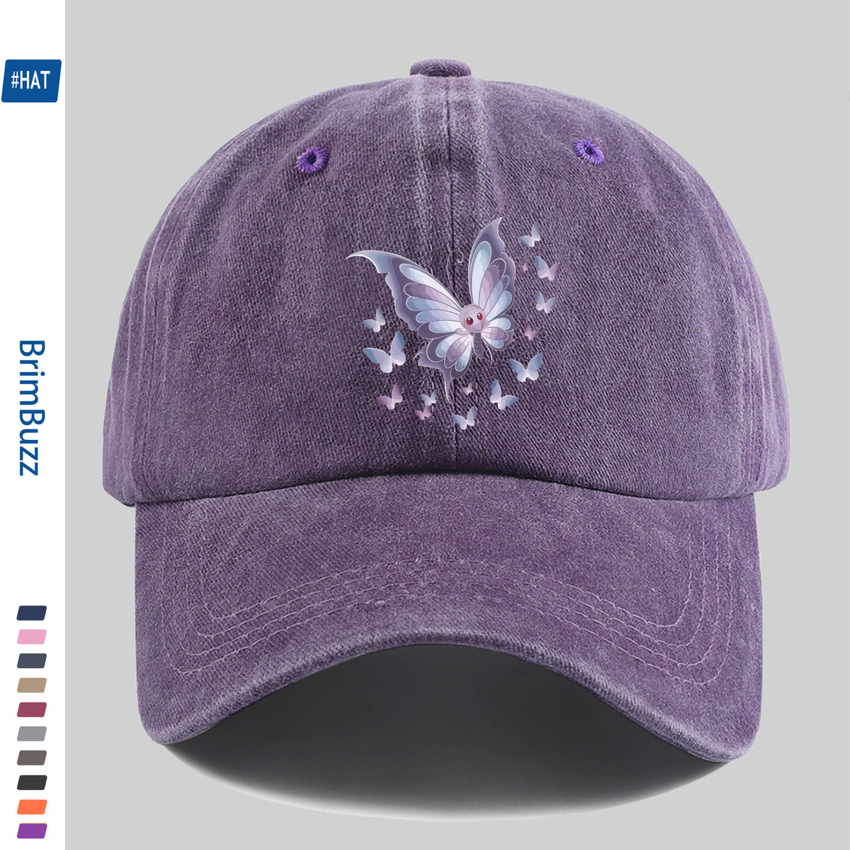 1 Butterfly Print Trucker Hat, Suitable for Travel, Outdoor Activities, and Daily Wear- Adjustable Snapback Hat with Butterfly Pattern, Lightweight and Unisex, Vintage Baseball Cap, Suitable for the Beach, Cycling, Parties, and Casual Wear(hand Was