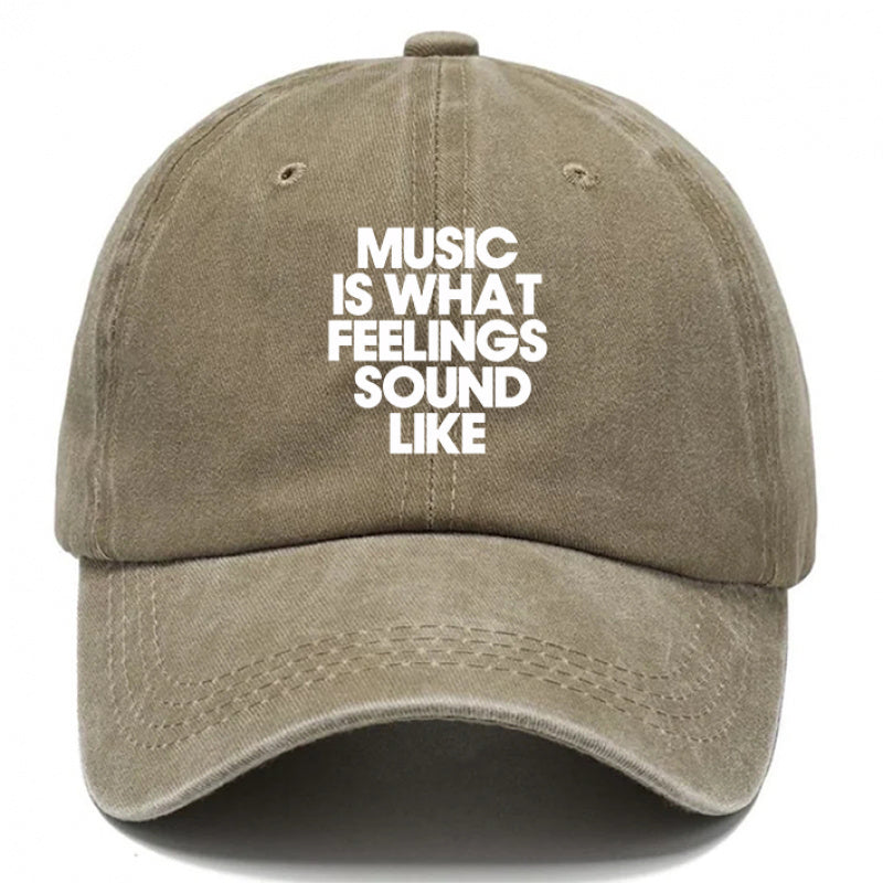 1 Music Print Cap, Women's Outdoor Style Hat, Men's Beach Hat, Washed Baseball Cap, Breathable Washed Cap, Adjustable DAD Cap, Suitable for Outdoor Activities and Parties, for Personal Use or as a Birthday Gift