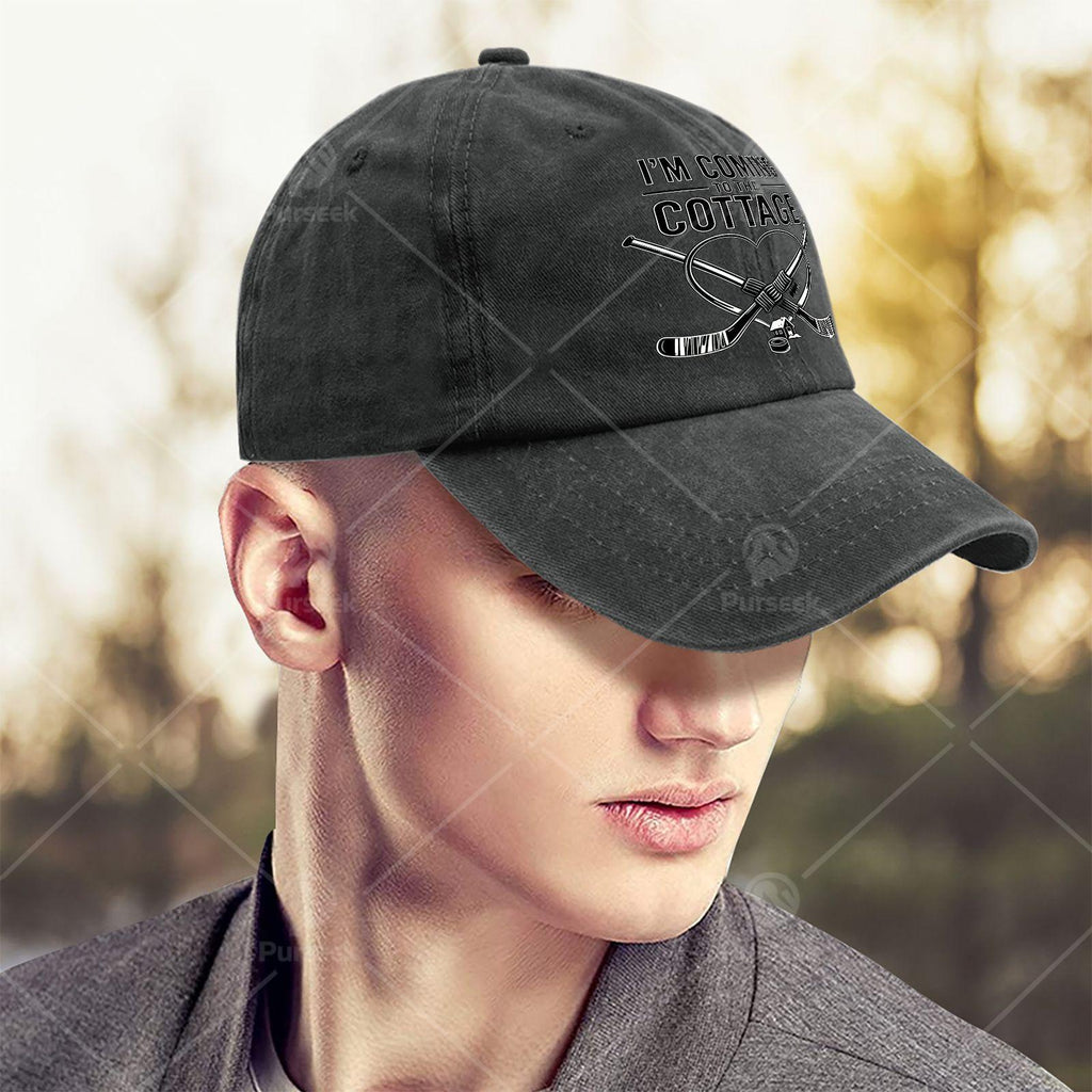I'm Coming to the Lodge Romantic Hockey Shirt Couple's Baseball Cap Unisex