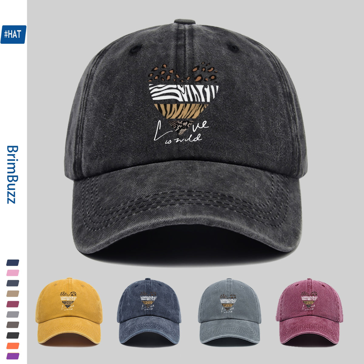 1 Elegant Leopard Print Heart Pattern Baseball Cap, Fashionable, Casual And Stylish Printed Golf Cap, Perfect for Spring And Summer Holidays, Decorative Hat, Comfortable And Lightweight Headwear, Adjustable Buckle, Dad Hat