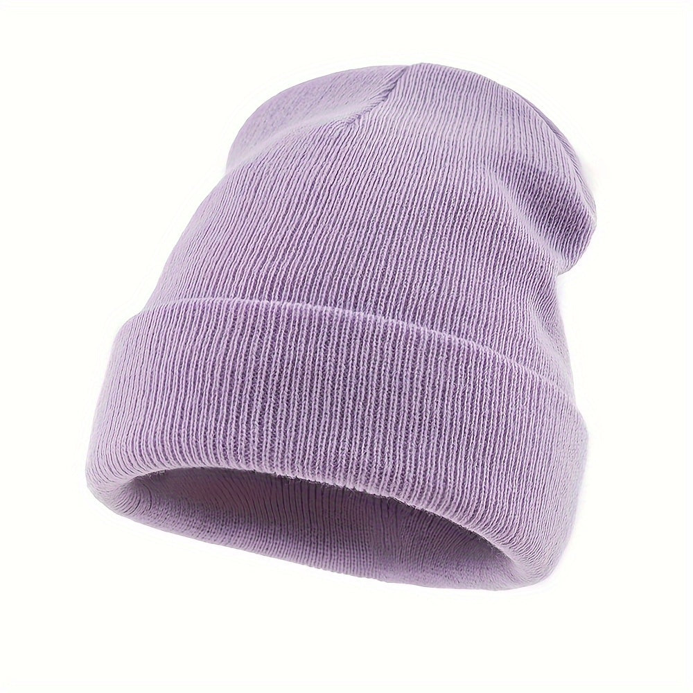 Outdoor Knit Hat Men'S Solid Color Winter Warm Elastic Large Premium Knit Hat Men Women Warm Cold-Proof Cap Easy