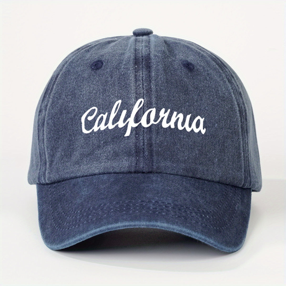 1 Printed CALIFORNIA Washed Baseball Cap, Unisex Trucker Hat, Breathable Adjustable Golf Cap, Women's Summer Fashion Curved Brim Hat, Unisex Y2K Couple's Hat