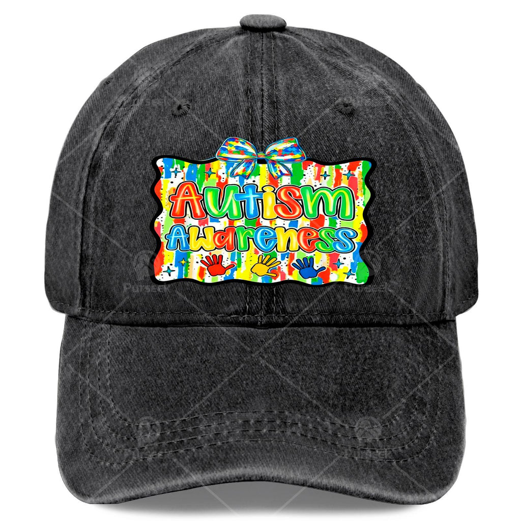 Fashionable Baseball Cap, Unisex, Featuring a Bright Patchwork Design to Promote Autism Awareness