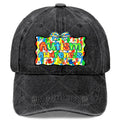 Fashionable Baseball Cap, Unisex, Featuring a Bright Patchwork Design to Promote Autism Awareness