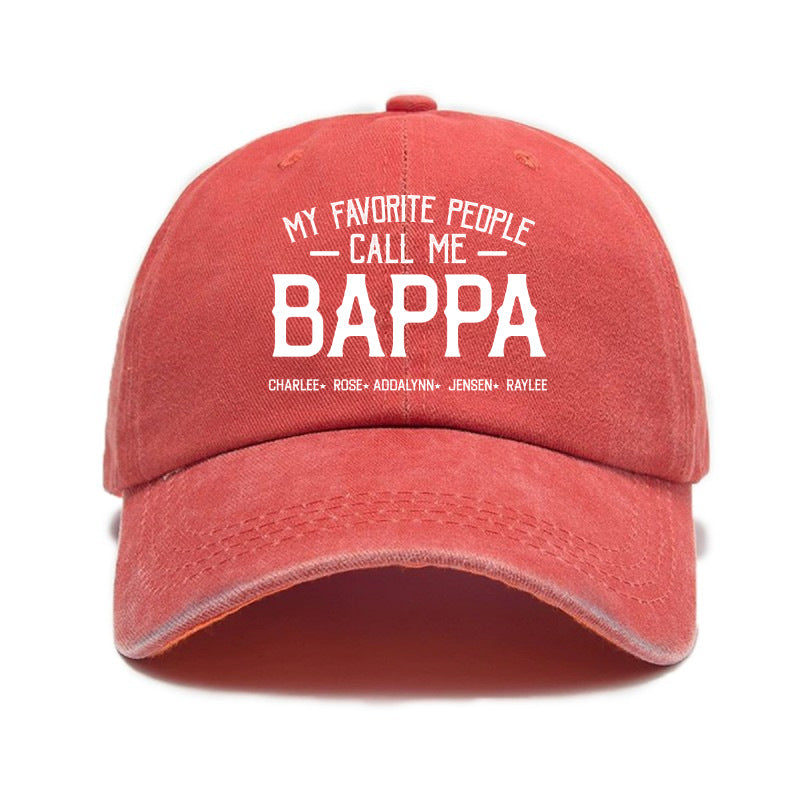 1 Washed Distressed Print Baseball Cap, Versatile and Fashionable Washed Distressed Style with "BAPPA" Letter Print, Soft Top Sun Baseball Cap, Unisex Hat
