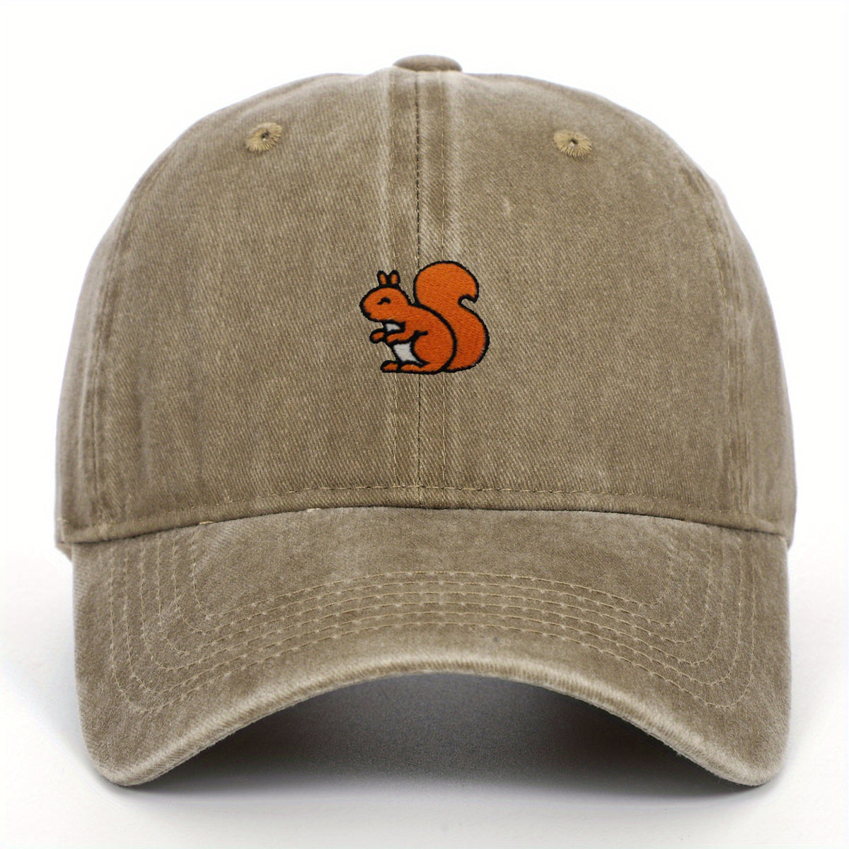 1 Adorable Squirrel Lightweight Baseball Hat - Stylish Trendy Urban Cap Retro Design Adjustable Baseball Hat Available in Various Colors Unisex Outdoor Sports Hat