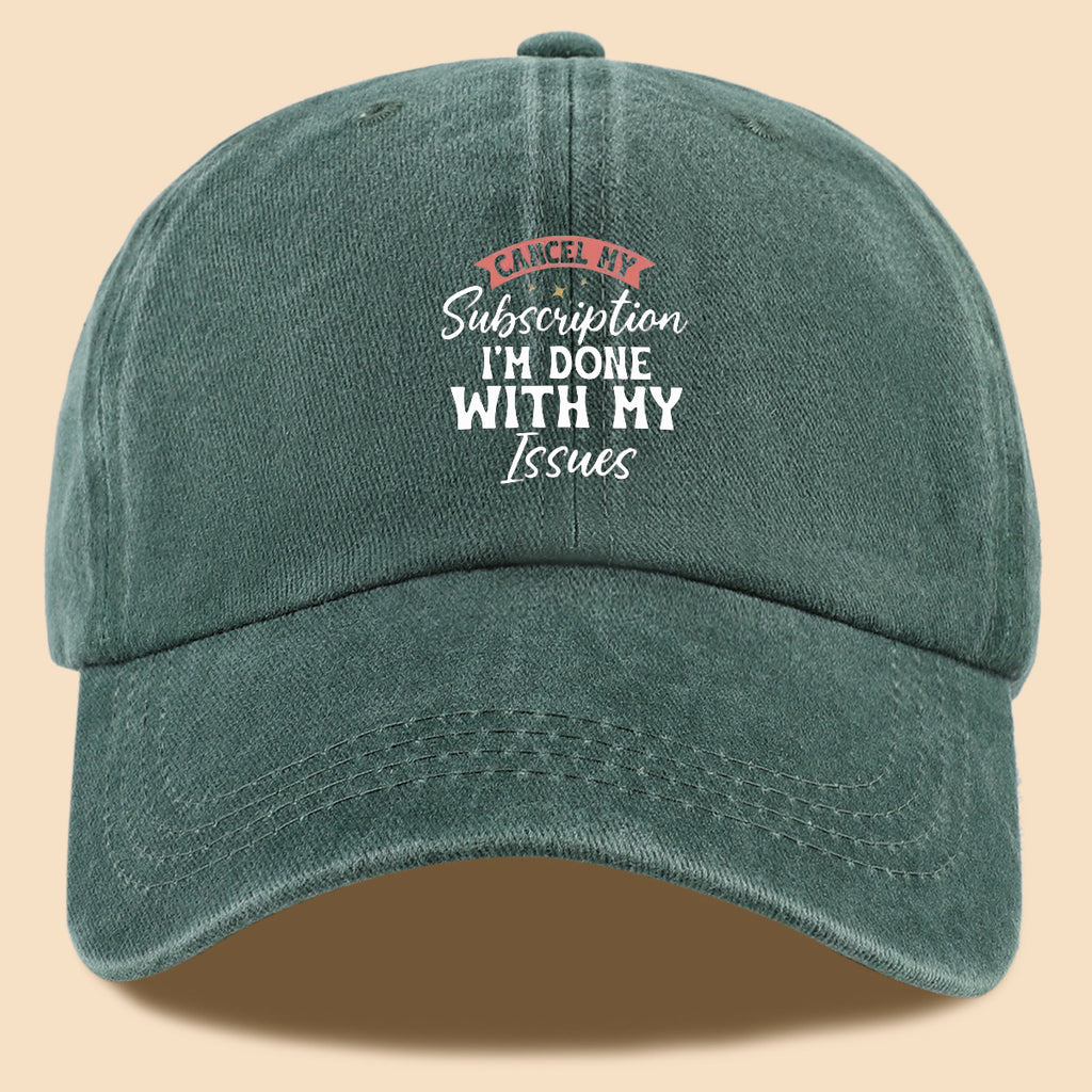 1pc "CANL MY Subscription I'M DONE with MY Issues" Text Print Baseball Cap,  Trendy Duckbill Hat, Fashionable Minimalist Design, Unisex Adjustable Sun Hat, Street Hip-Hop Style Versatile Cap, Essential for Outdoor Outings, Daily Leisure