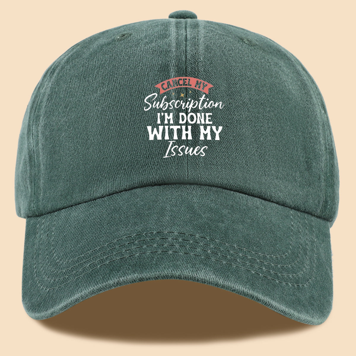 1pc "CANL MY Subscription I'M DONE with MY Issues" Text Print Baseball Cap,  Trendy Duckbill Hat, Fashionable Minimalist Design, Unisex Adjustable Sun Hat, Street Hip-Hop Style Versatile Cap, Essential for Outdoor Outings, Daily Leisure
