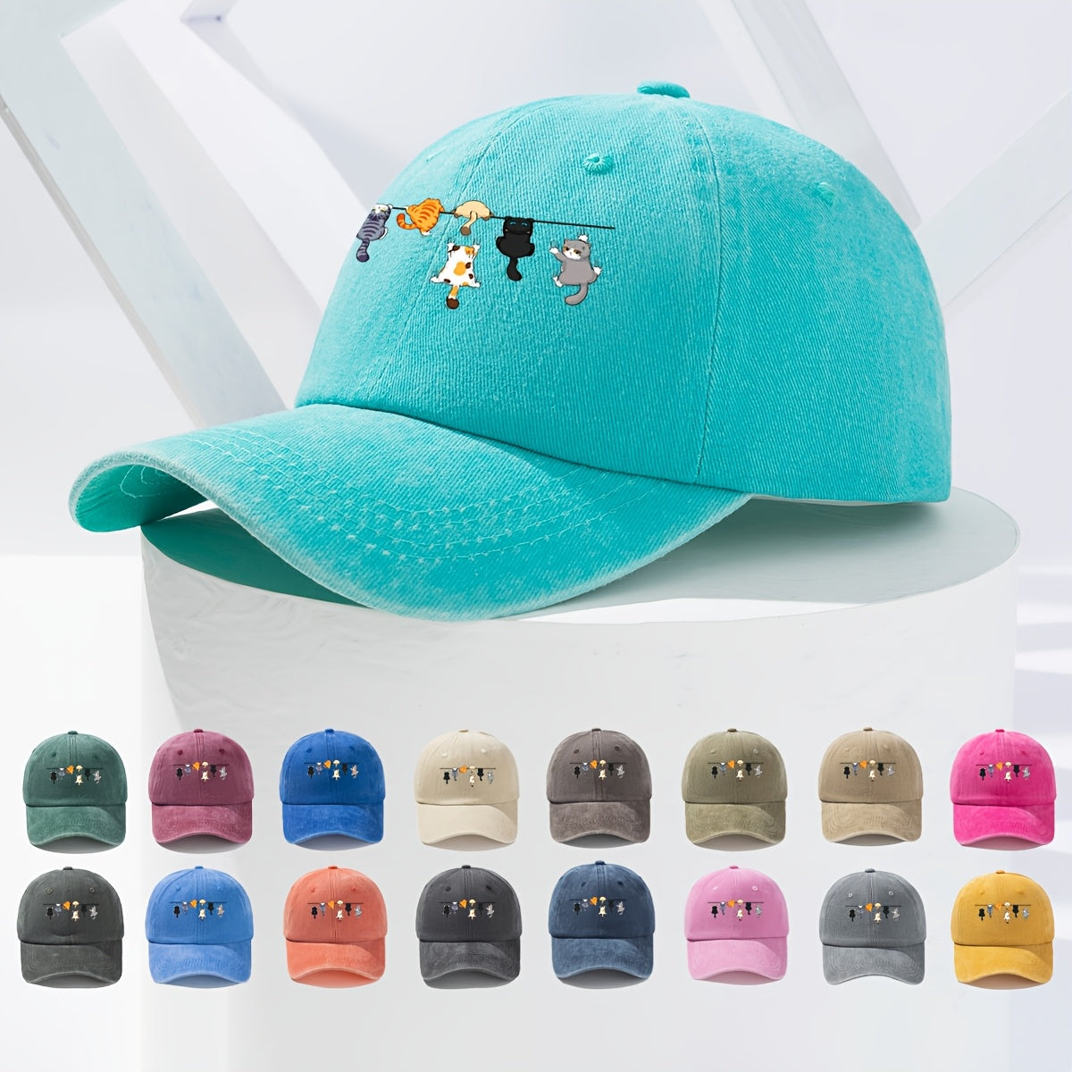 Super Cute Cat-themed Baseball Cap, the Perfect Choice for Street Fashion, with a Fun and Vibrant Design Suitable for Any Season