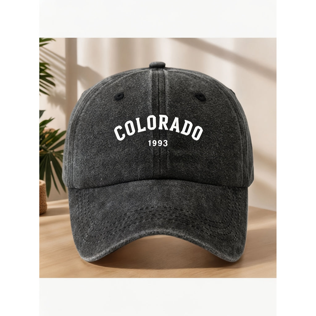 Vintage Colorado 1993 Washed Baseball Cap for Men Women Casual Street Style Anniversary Gift