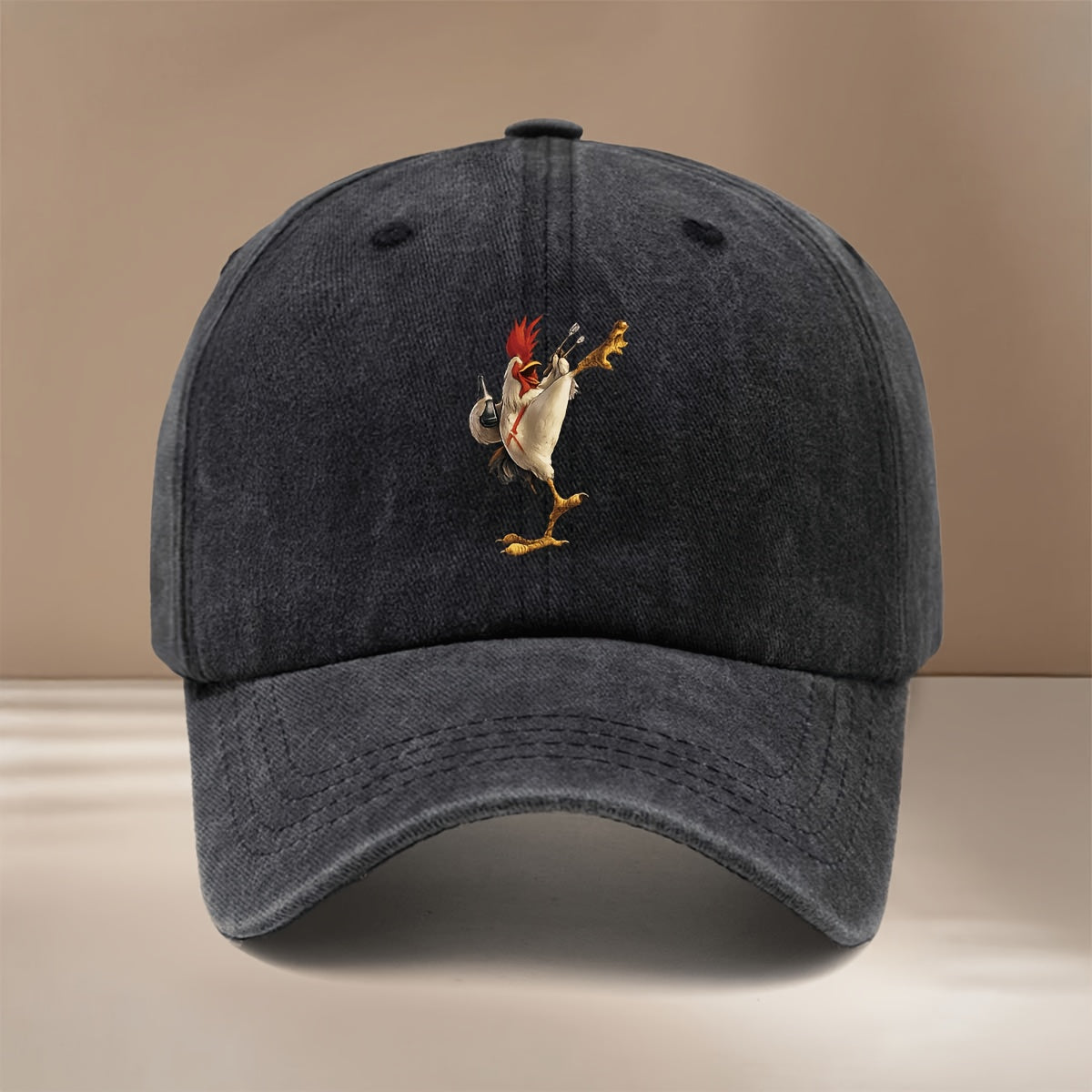 This Is a Stylish And Lightweight Baseball Cap Featuring a Rock Rooster Design, Adjustable in Size, Suitable for Both Men And Women. It'S a Trendy And Comfortable Duckbill Cap Perfect for Outdoor Sports, Gatherings