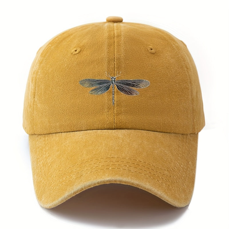 A Unisex Fashionable Baseball Cap with a Printed Dragonfly Pattern, a Trendy Curved-brim Hat for Outdoor Activities and Sun, an Adjustable-size Outdoor Vacation, Travel, Camping, and Leisure Snapback Cap, and a Preferred Gift Baseball Cap