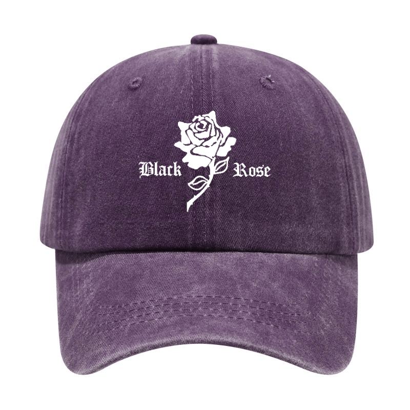 Vintage Washed Baseball Cap with Rose Print Decor, Casual Fit Suitable for Daily Streetwear, Adjustable Unisex Vintage Style Hat