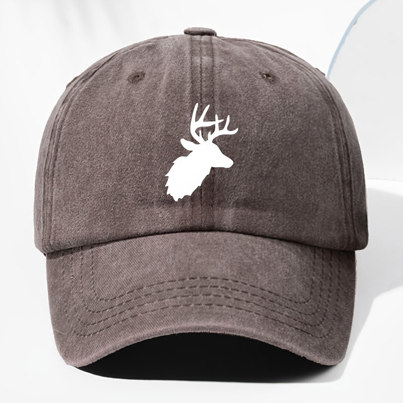 Unisex Animal Print Washed Vintage Baseball Cap Fashion Men Women Sun Hat Adjustable Size Trucker Cap Suitable for All Seasons Daily Wear