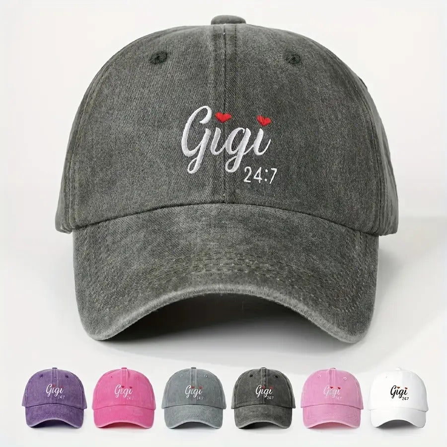 1pc GIGI Washable Baseball Cap, Unisex Trucker Hat, Breathable And Adjustable Golf Cap, Women'S Summer Fashion Curved Brim Cap, Unisex Y2K Couple Style