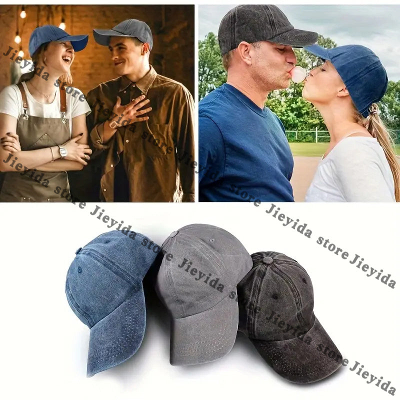 1 Music Print Cap, Women's Outdoor Style Hat, Men's Beach Hat, Washed Baseball Cap, Breathable Washed Cap, Adjustable DAD Cap, Suitable for Outdoor Activities and Parties, for Personal Use or as a Birthday Gift