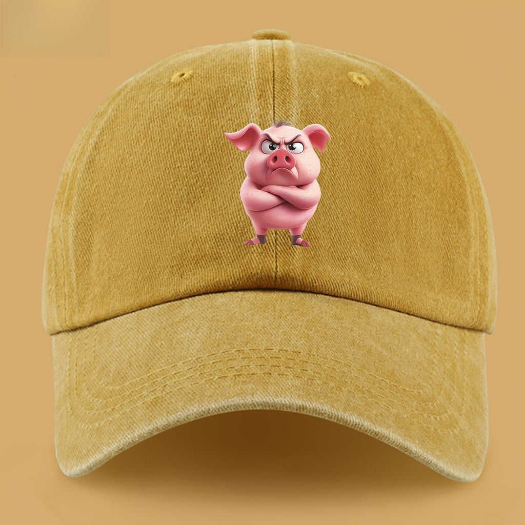 1pc 1pcs Pink Pig Print Baseball Cap for &, Adjustable Lightweight Breathable Unisex Hat Suitable for Outdoor, Beach, Casual Wear, Valentine's Gift for,, - Pig-Themed with Pig