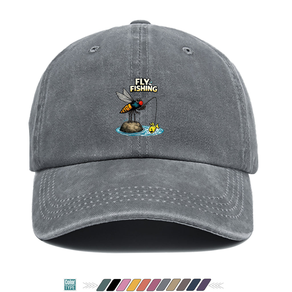 1pc Fun Insect Fishing Print Baseball Cap, Trendy Cartoon Pattern, Comfortable and Breathable Sun Hat, Stylish and  Unisex Design, Adjustable Size, Casual Streetwear Hat, Outdoor Fishing Hat, Travel and Vacation Hat, Versatile for Daily Outings