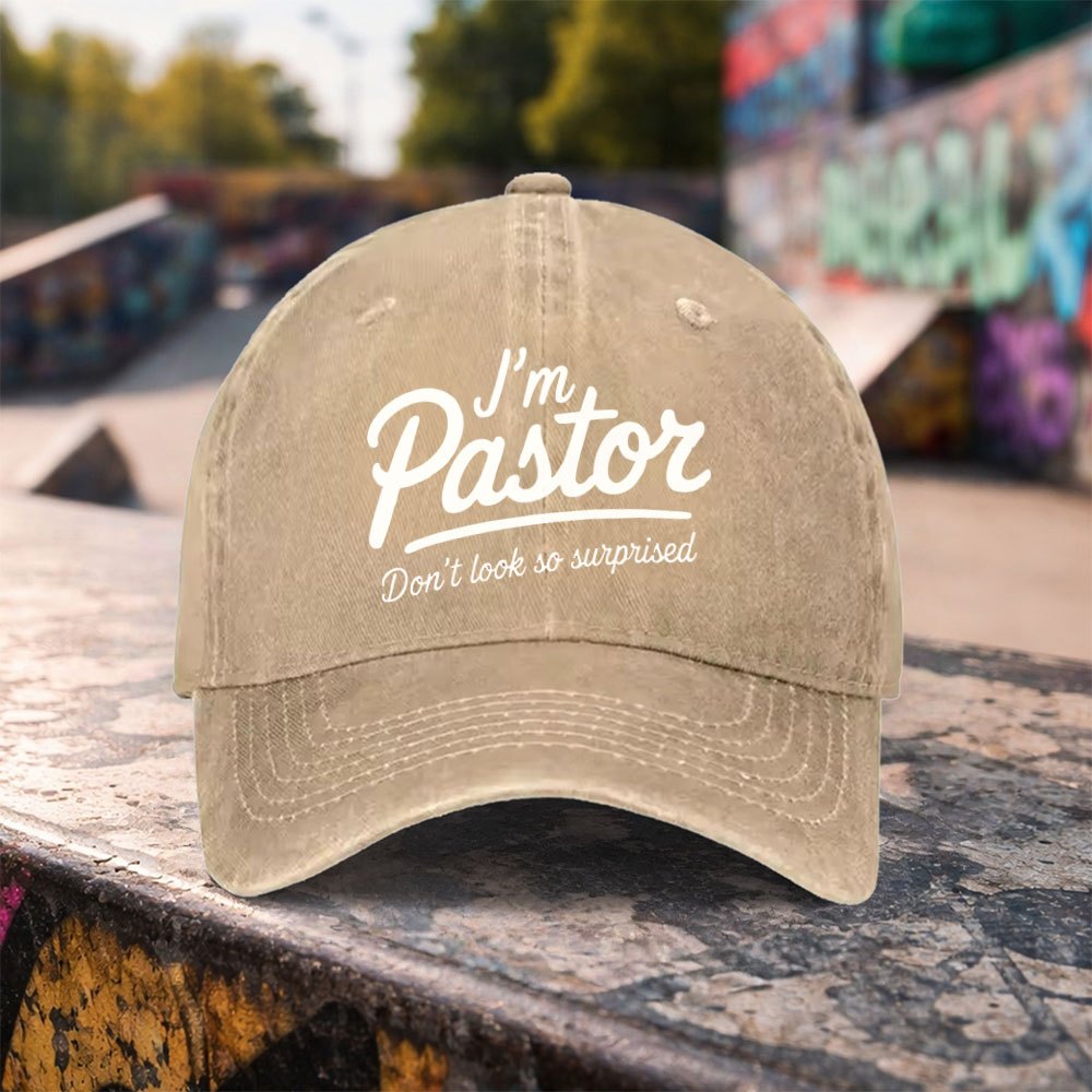 1pc Casual Fashion "I'm a Priest" Printed Washed Baseball Cap, High-Quality Versatile Outdoor Accessory, Unisex Duckbill Cap, Suitable for Outdoor Sports and Daily Casual Wear