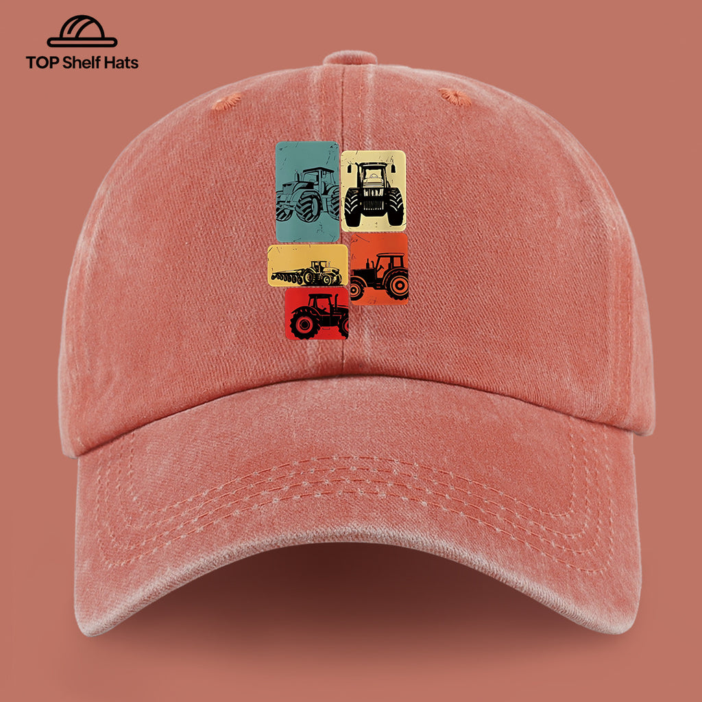 1pc 1pcs Vintage Tractor Print Baseball Cap - Adjustable Unisex & Suitable for Outdoor Sports, Fishing, Beach Vacations - Lightweight Breathable Retro Tractor Hat for Men & Women, Ideal, Easter, Daily Wear