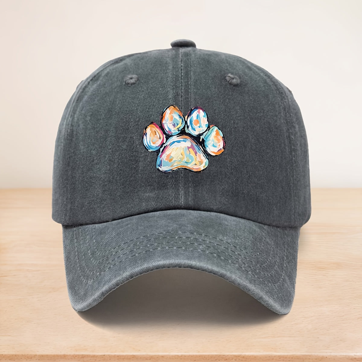 Vintage Duckbill Trucker Cap with Paw Print - Adjustable Baseball Hat Suitable for All- Outdoor, Machine Washable Curved Brim, Unisex for Men & Women, Suitable for Sports, Camping, Dog Walking, Commuting, and Pet-Themed Events
