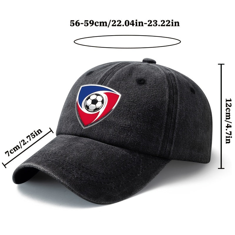 2026 Football Event Baseball Cap, a Unisex Fashionable and Versatile Printed Football Shield Baseball Cap, Classic Vintage Washed Outdoor Lightweight Curved Brim Hat, Trucker Baseball Cap, Suitable for Outdoor Vacations, Travel, Camping, and Other