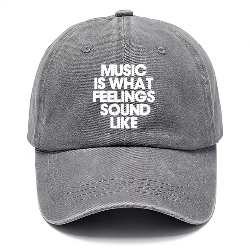1 Music Print Cap, Women's Outdoor Style Hat, Men's Beach Hat, Washed Baseball Cap, Breathable Washed Cap, Adjustable DAD Cap, Suitable for Outdoor Activities and Parties, for Personal Use or as a Birthday Gift