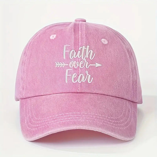 1 FAITHOVERFEAR (Rebranded as coolcheer) Adjustable Snapback Baseball Cap - Unisex Lightweight Breathable Trucker Hat with Curved Brim, Metal Buckle Closure, All-Season White Washed Look for Men & Women, Golf, Casual (Hand Washable) -